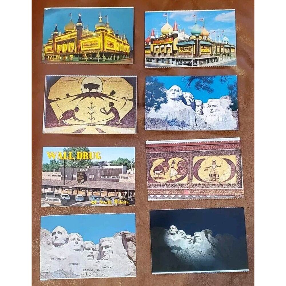 8 South Dakota Tourist Approximately 4 Inch X 5 Inch Post Cards Mt Rushmore Wall